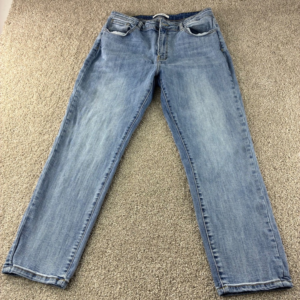 DOGMA Womens 1XL Plus Size Blue Denim Jeans Comfort Stretch Casual High Rise